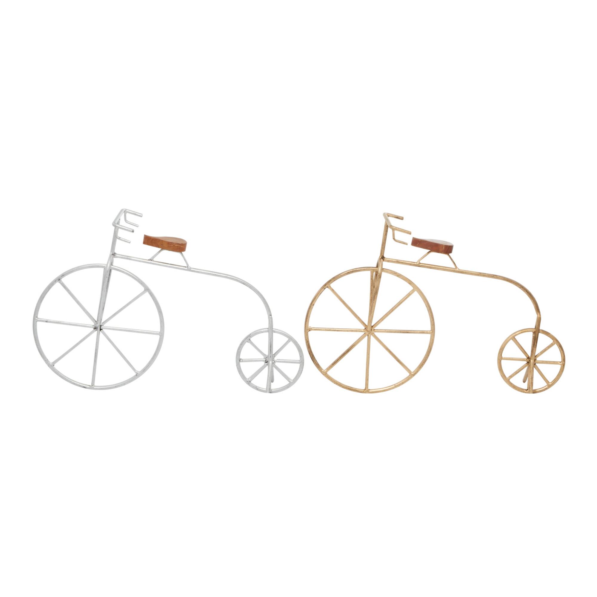 Gold and Silver Metal Contemporary Bicycle Set